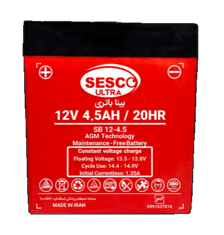 باطری خشک سیلد اسید سسکو 12 ولت 4/5 آمپر Sesco
