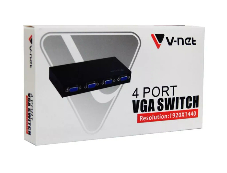 سوییچ 4 پورت VGA دستی وی نت V-K406 ( یک به چهار )