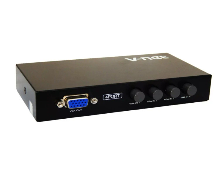 سوییچ 4 پورت VGA دستی وی نت V-K406 ( یک به چهار )